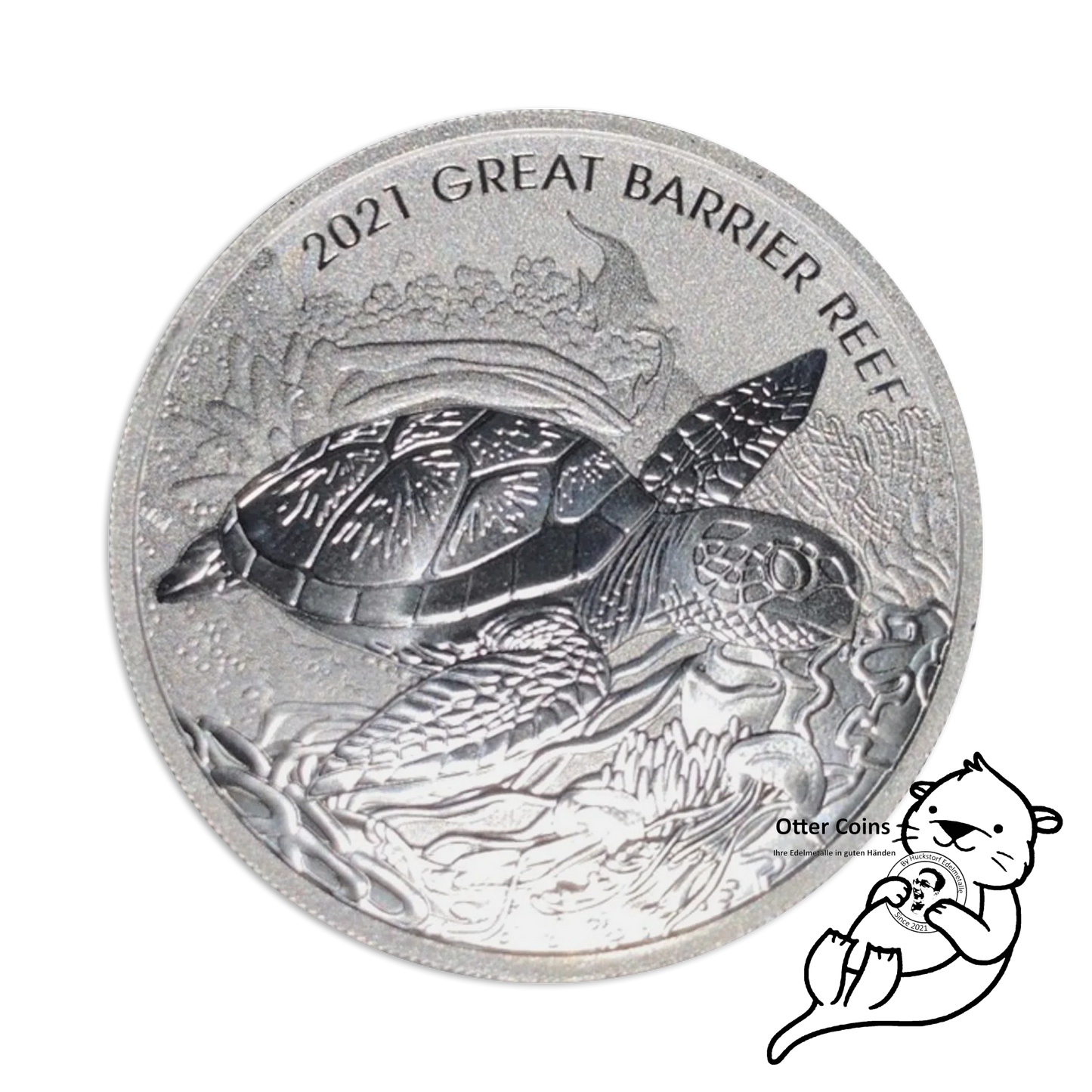 Australian Great Barrier Reef Turtle 2021 2oz Silbermünze*