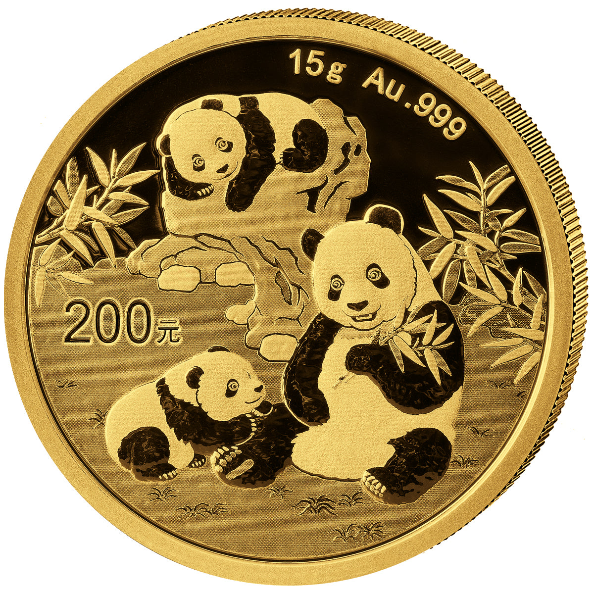 China Panda, 15 Gramm Goldmünze, 2025, 200 Yuan**