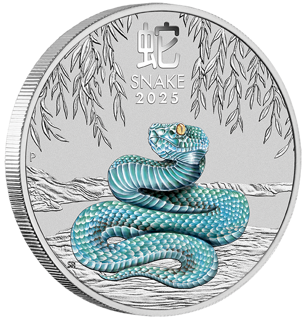 Lunar III Jahr der Schlange 2025 Color 5 oz Silbermünze PM