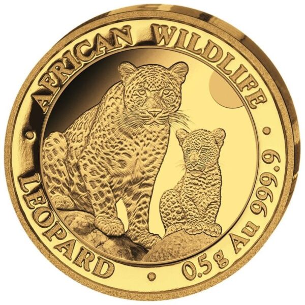 Goldmünze Somalia Wildlife Leopard 2024 0,5 Gramm African Wildlife Gold**
