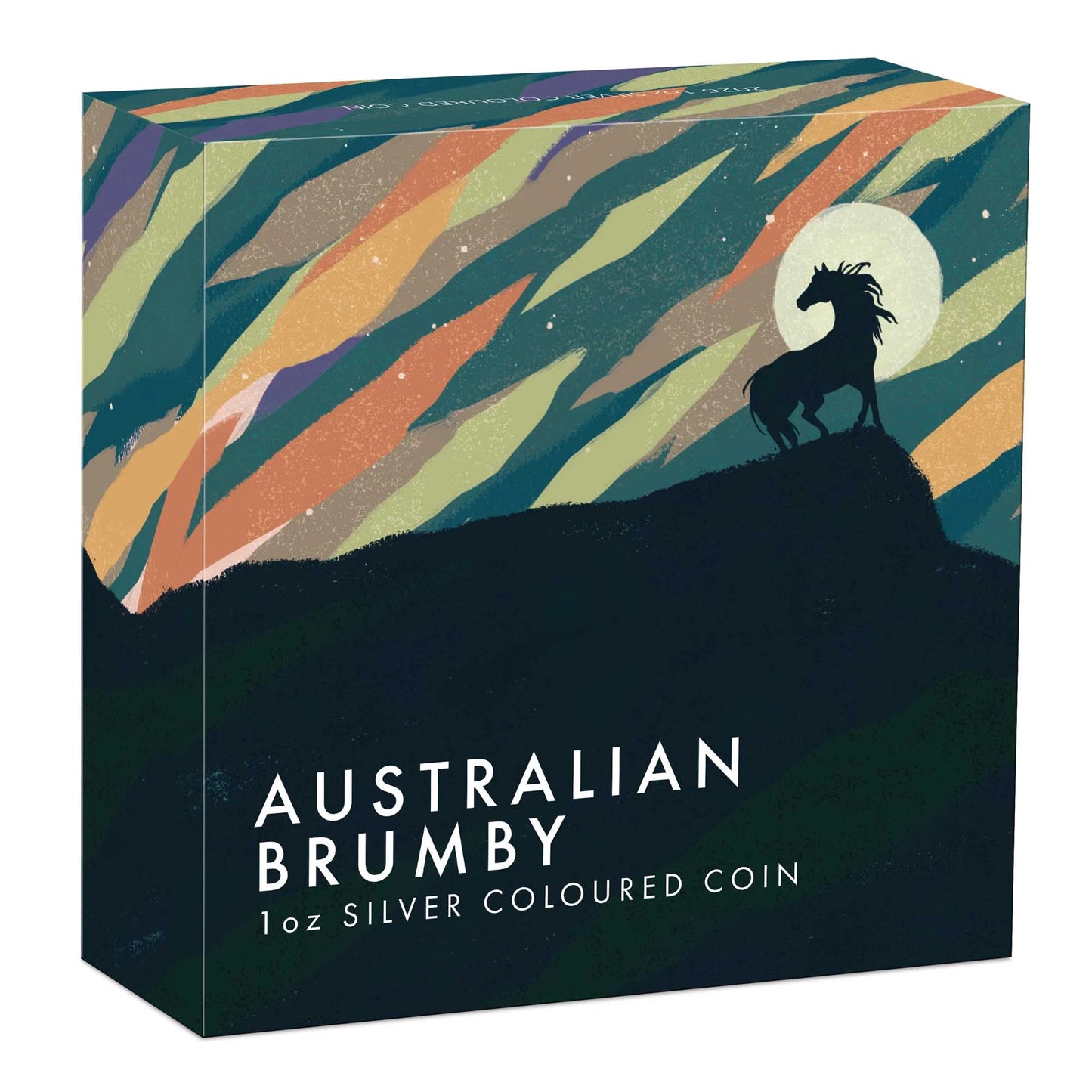Australian Brumby 2026 1 oz Silbermünze Farbe Color in Box