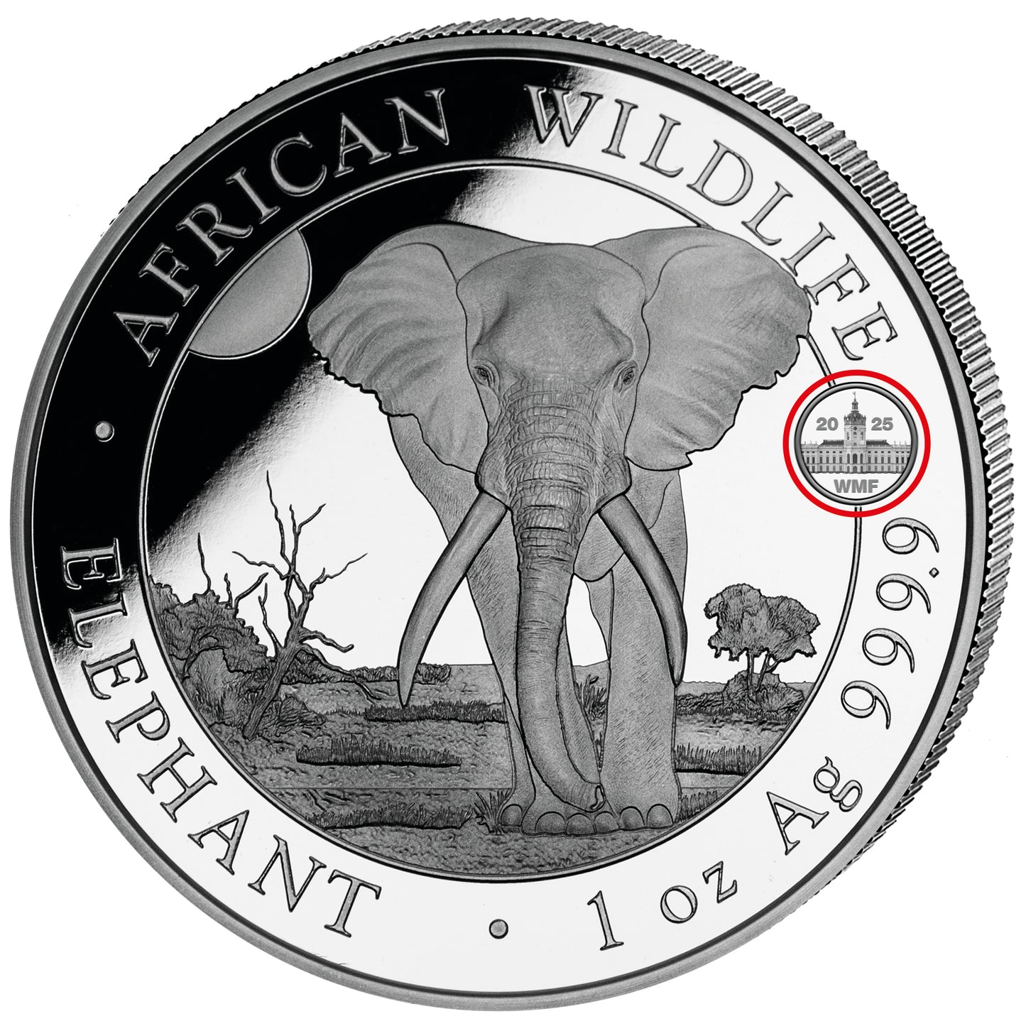 Somalia Elefant Privy Mark WMF Berlin 1 oz Silbermünze 2025 BU*