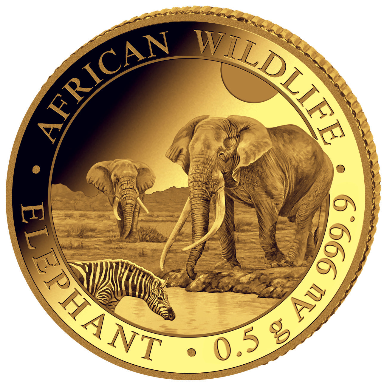 Somalia Elefant 2026 - 0,5 Gramm Goldmünze PP Polierte Platte**