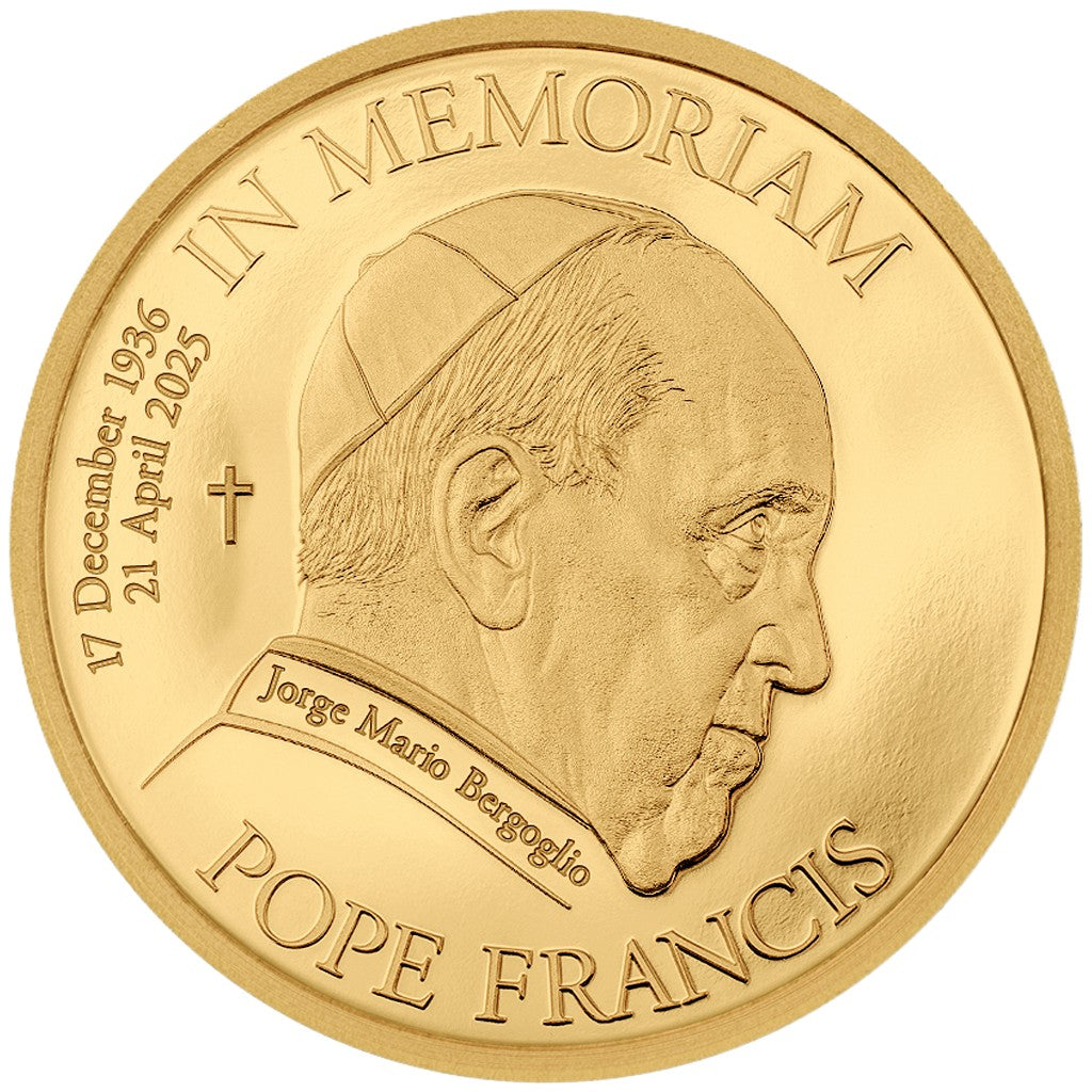 In Memoriam - In Erinnerung - Papst Franziskus 2025 - 0,5 Gramm Goldmünze PP**