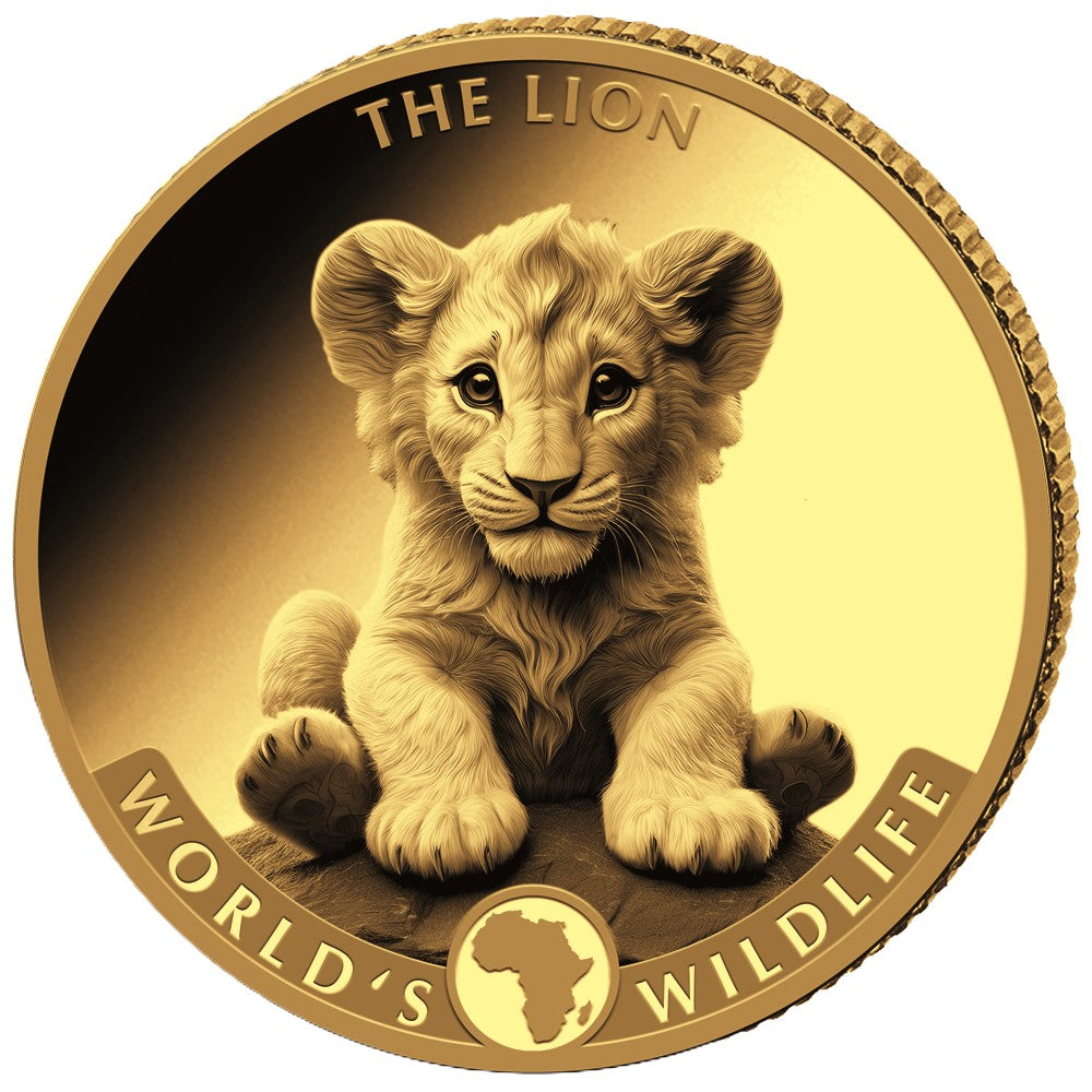 World's Wildlife - Lion Löwe 2025 0,5 Gramm Goldmünze PP**
