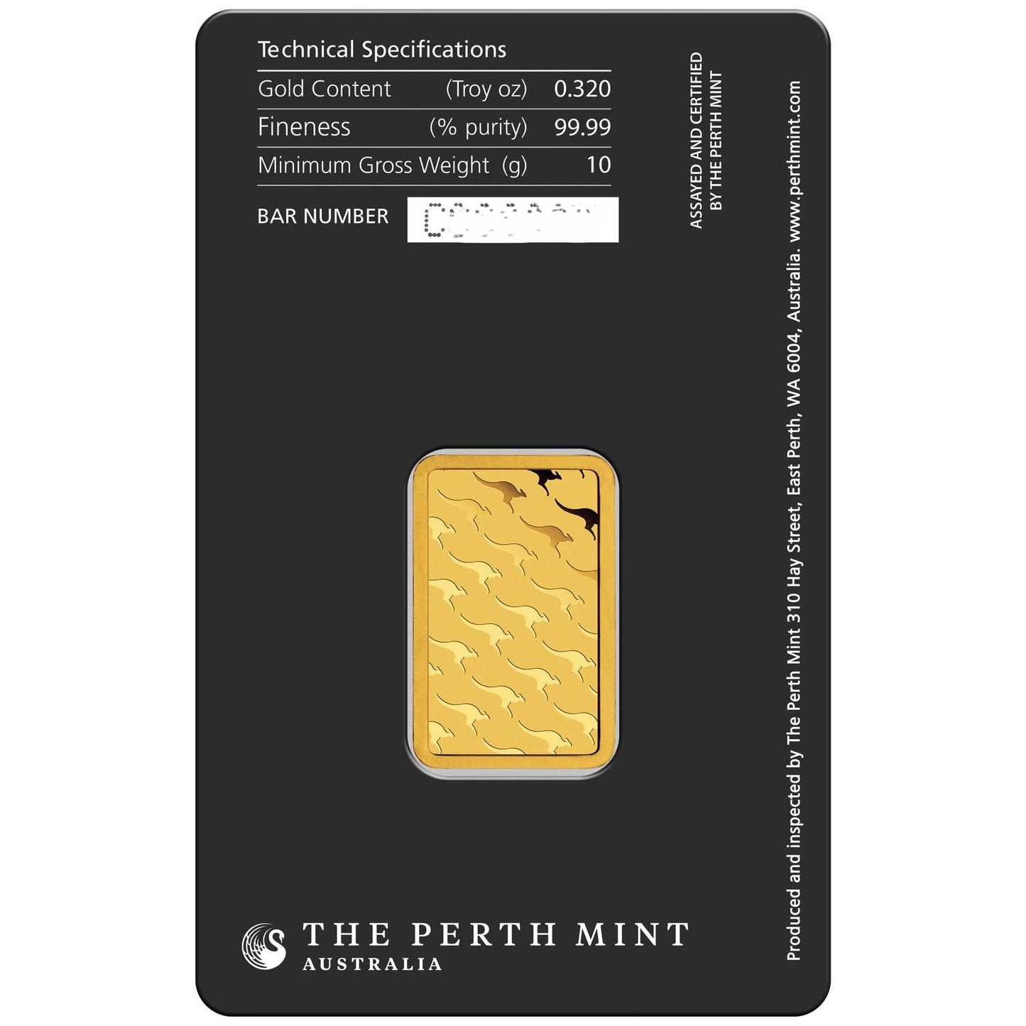 Goldbarren 10 Gramm Perth Mint Känguru Australien 999.9 in Blister Gold Barren**