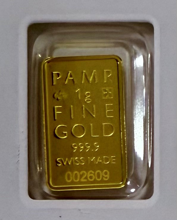 PAMP Suisse 1 Gramm Goldbarren Edelweiss 9999 Gold im Blister mit Folie**