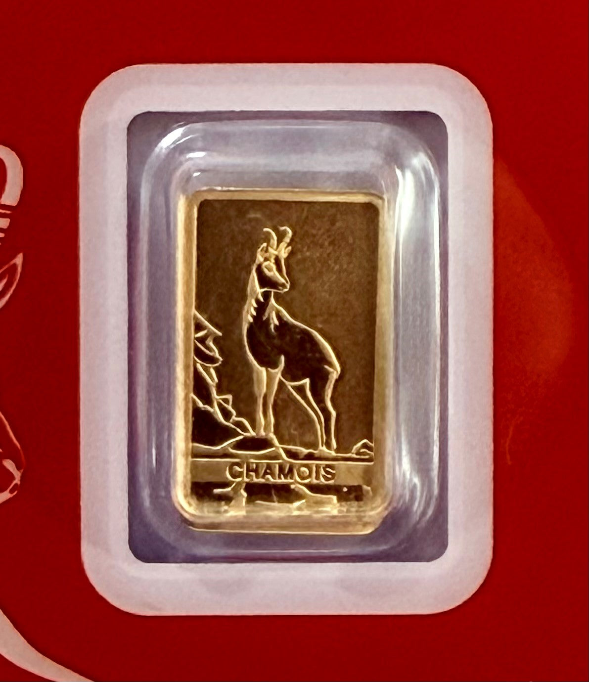PAMP Suisse 1 Gramm Goldbarren Chamois Gams 9999 Gold im Blister mit Folie**