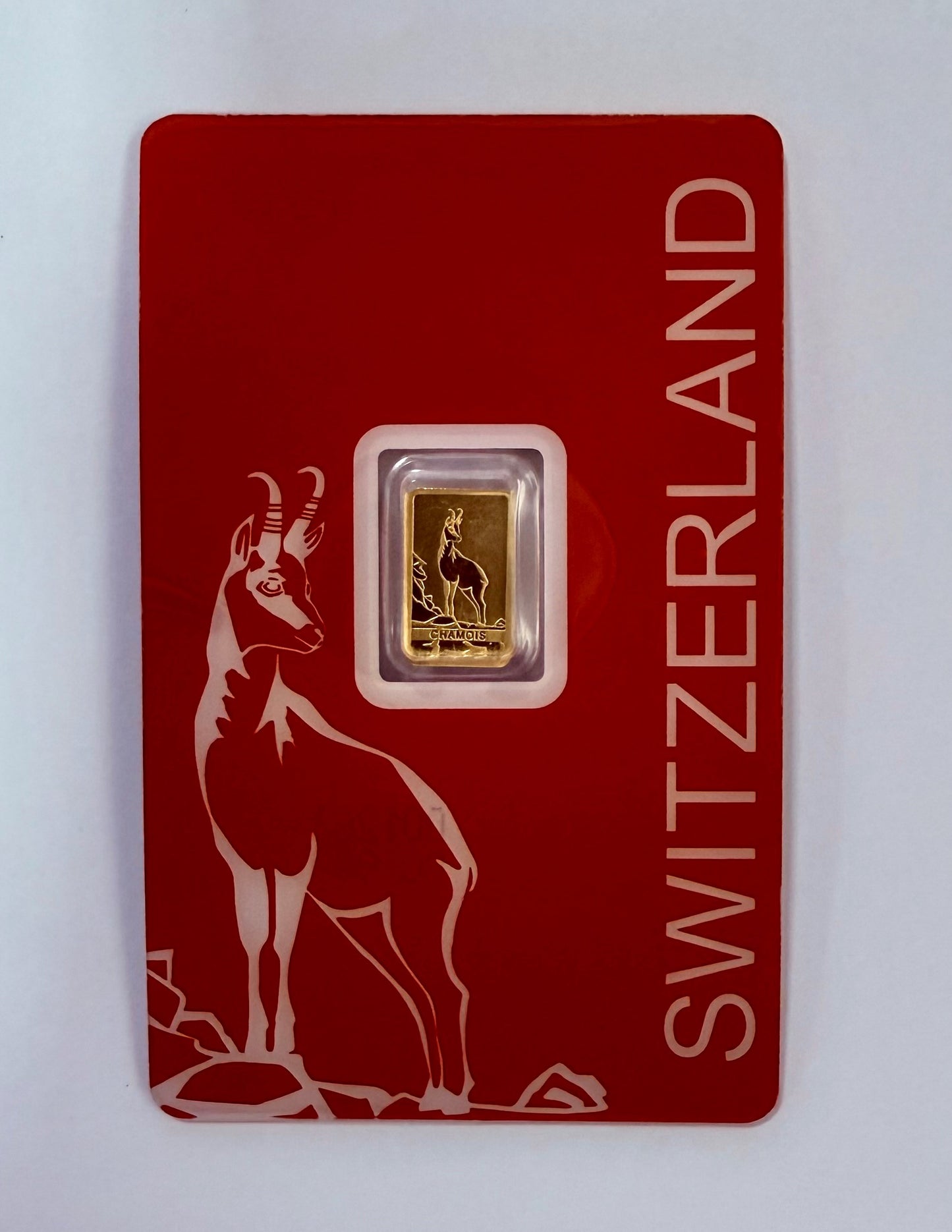 PAMP Suisse 1 Gramm Goldbarren Chamois Gams 9999 Gold im Blister mit Folie**