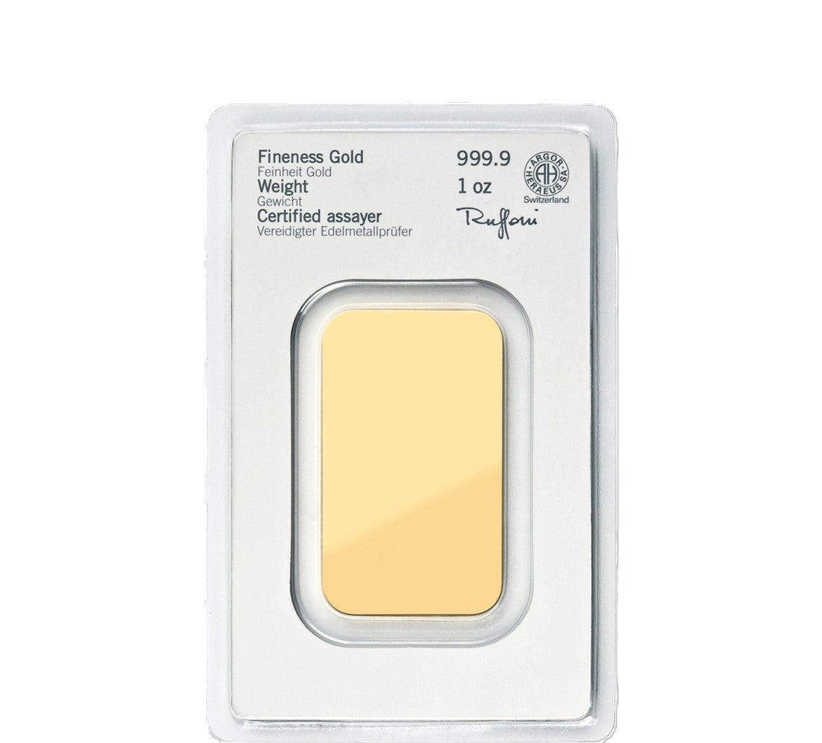 Goldbarren 1 oz / 31,1 Gramm Heraeus .999 Feingold im Blister mit Zertifikat**