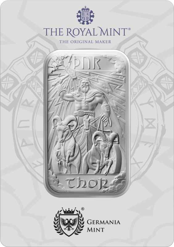 Norse Gods – 2. Ausgabe Thor - 1 oz Silberbarren The Royal Mint Germania Mint