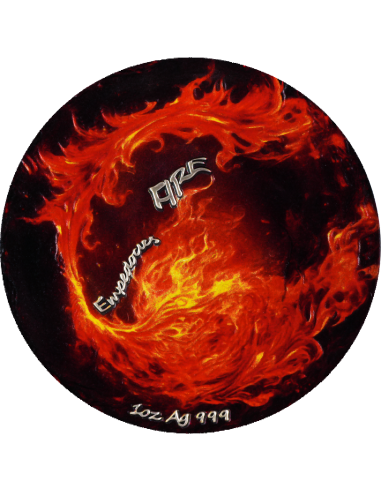 Empedocles Theory - The Four Elements - (1) Fire -1 oz Silbermedaille - MS-70 Graded im Blister***