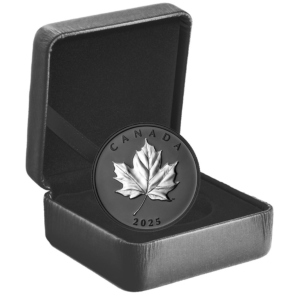 Elegant Maple Leaf 2025 Rhodium Beschichtung 1 oz Silbermünze PP***