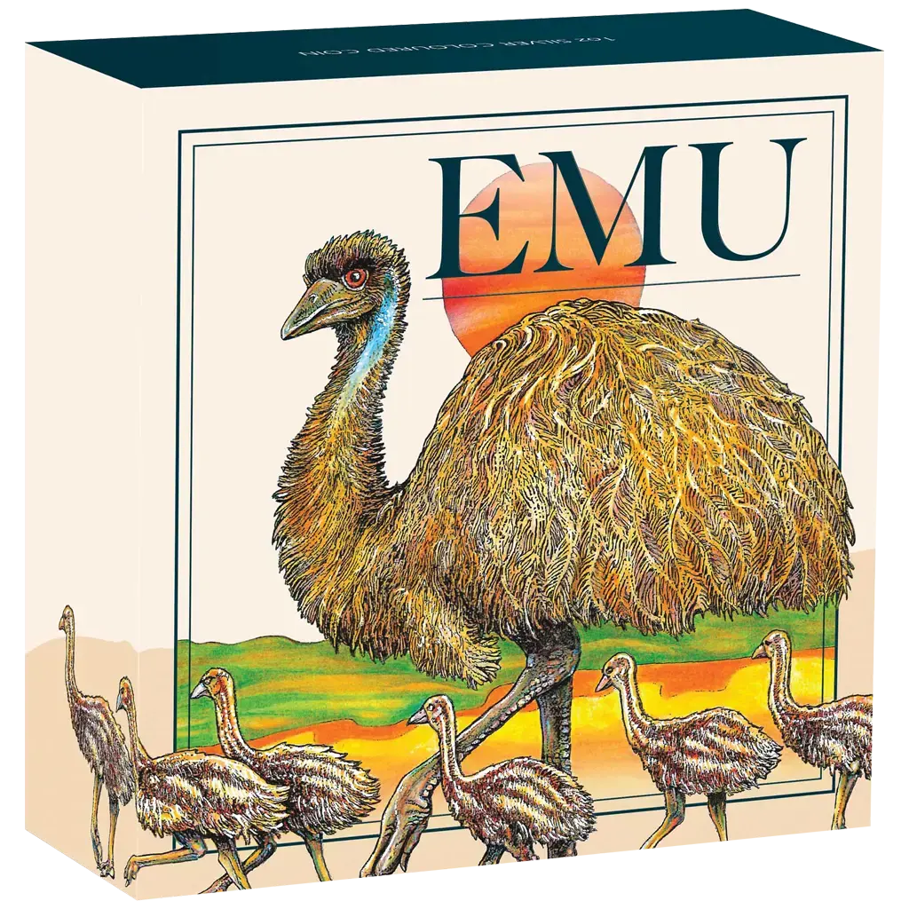 Australischer EMU 2026 - 1 oz Silbermünze Farbe