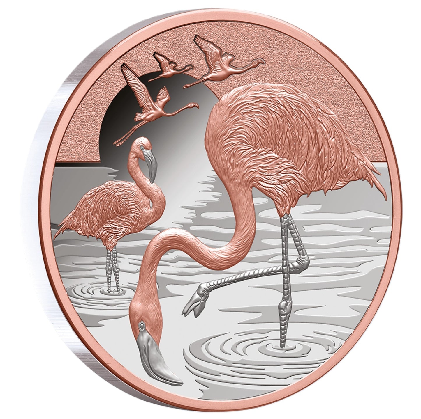 Flamingo - Rosegold - 2025 - 1 oz Silbermünze PP***