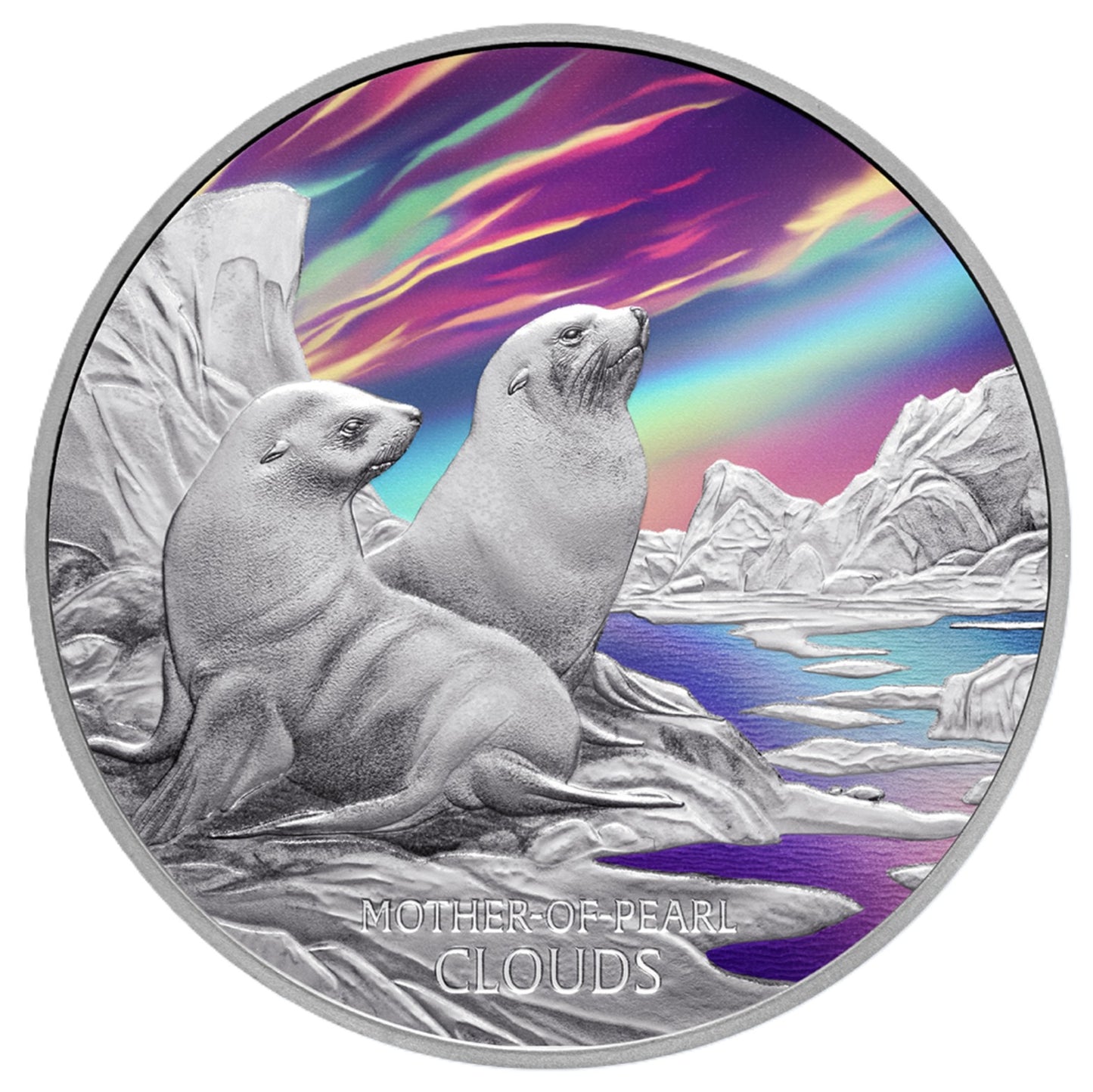 Mother of Pearl Clouds - Farbe - 2025 - 1 oz Silbermünze PP***