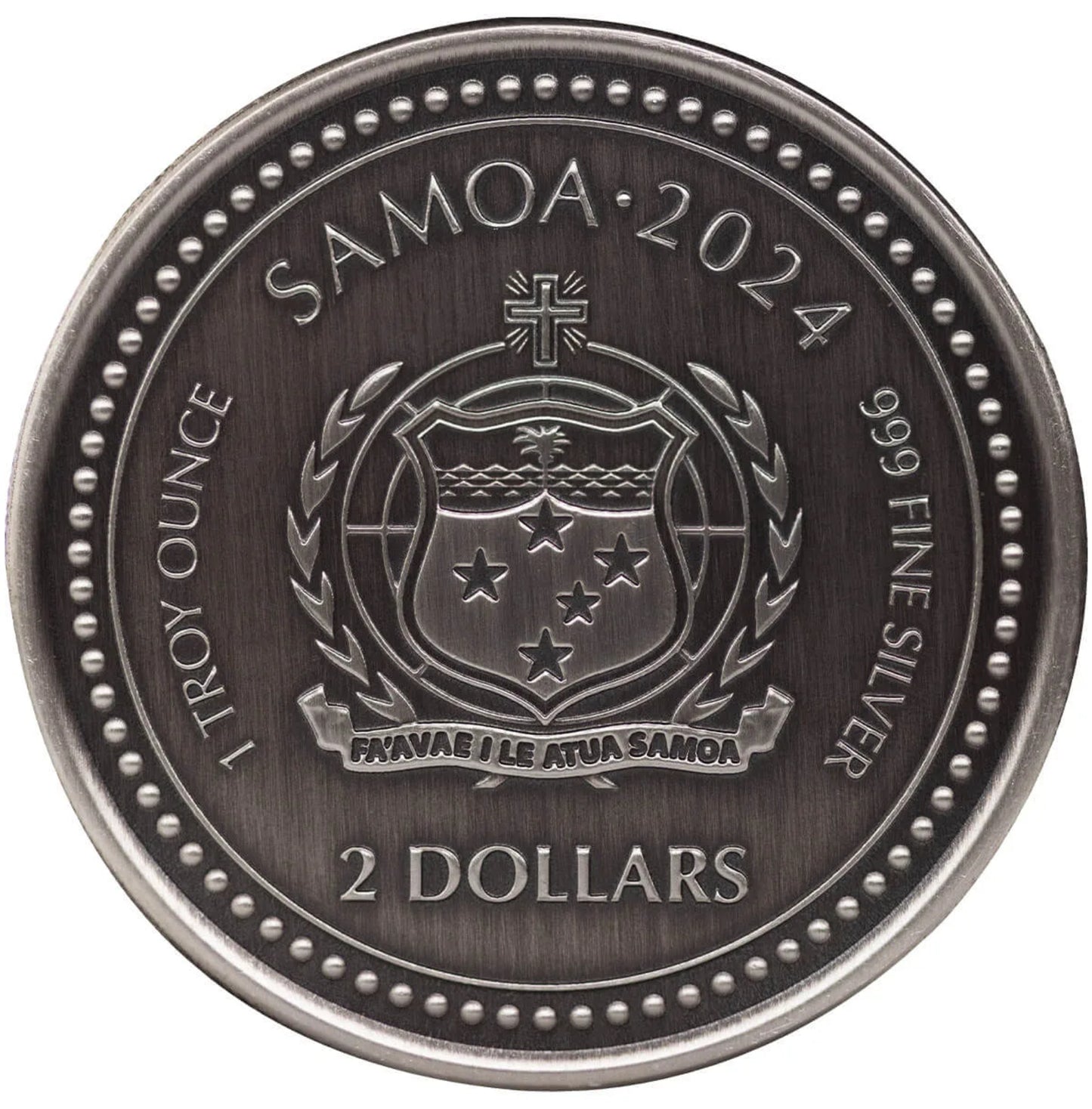 Samoa Seahorse Seepferdchen 1 oz Silbermünze 2024 Antik