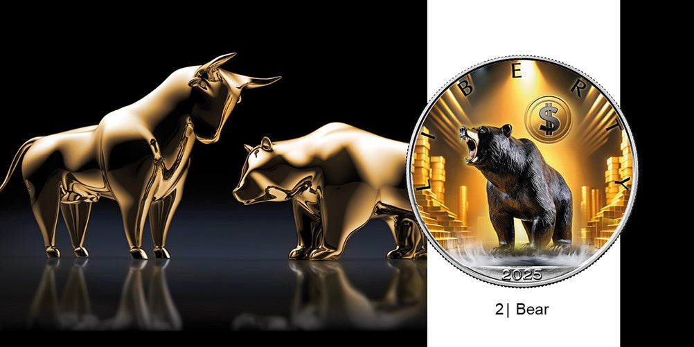 American Silver Eagle - Bitcoin - Bär - Bear - 1 oz Silbermünze 2025