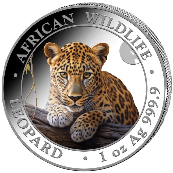 Somalia Leopard - 2025 -1 oz Silbermünze Farbe