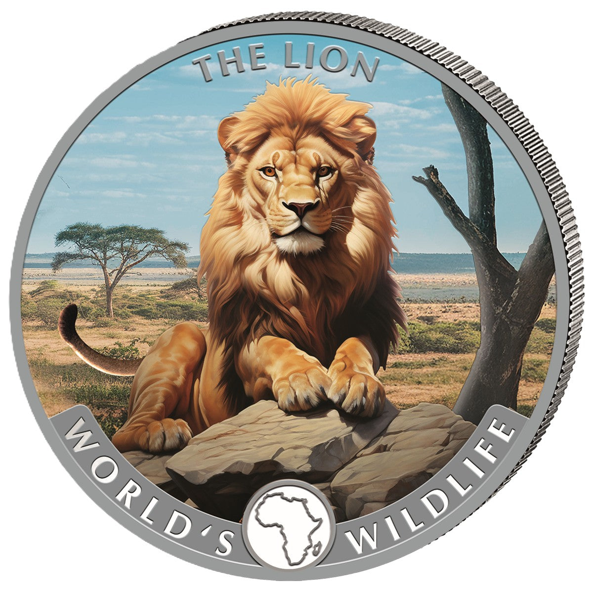 World's Wildlife - Lion Löwe 2025 1 oz Silbermünze Farbe