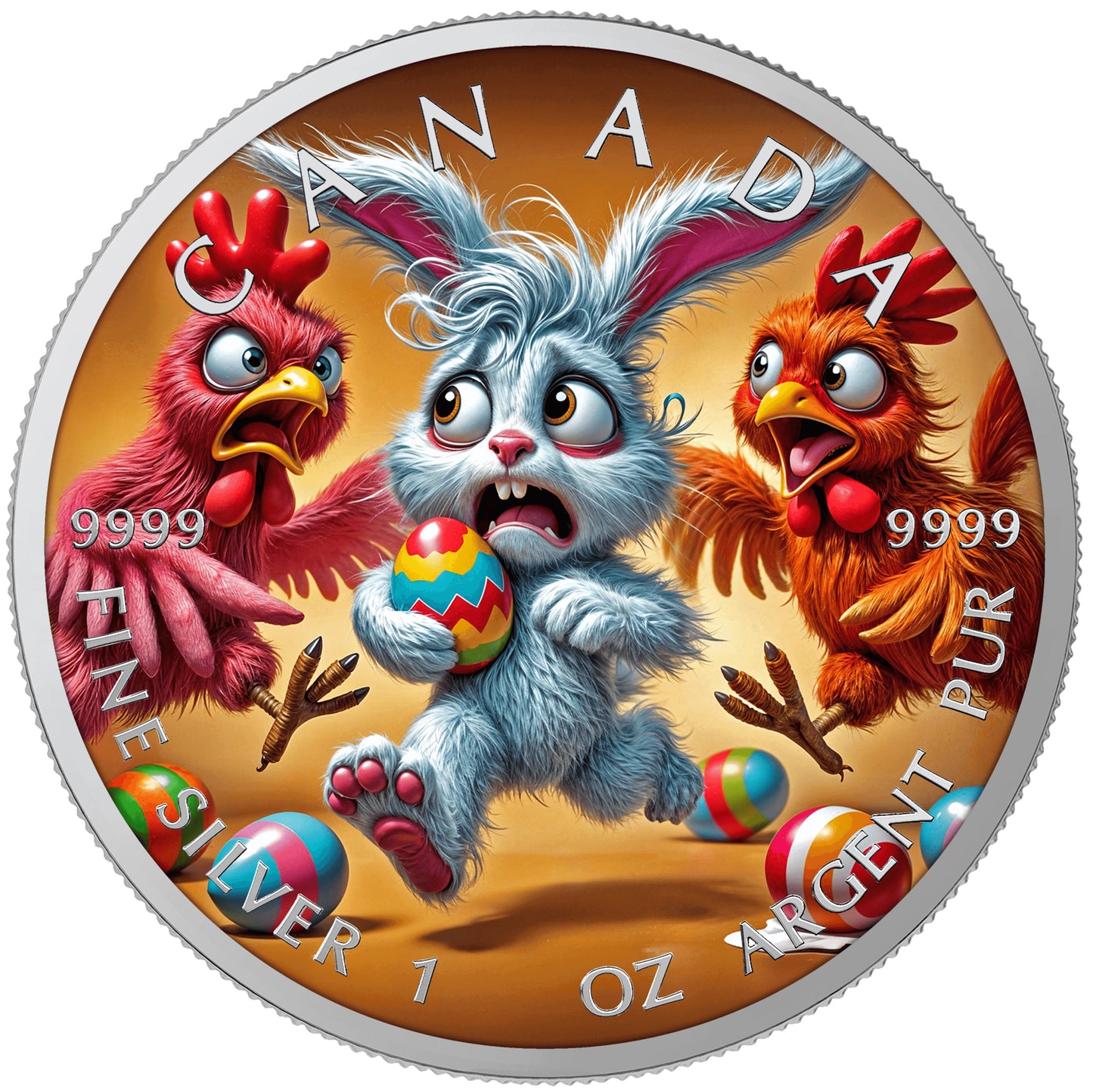 Maple Leaf 2025 - Frohe Ostern - (2) Dienstag - 1 oz Silbermünze Farbe***