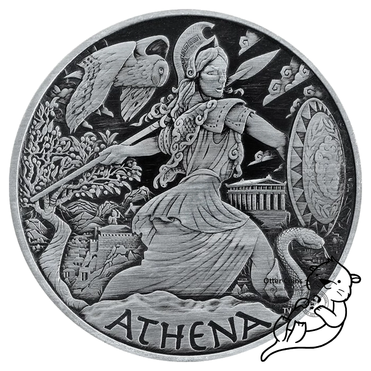 Gods of Olympus Athena Antik Silbermünze 1 oz 2022*