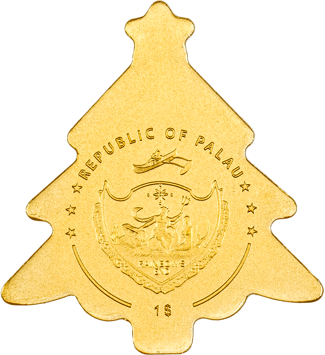 Goldmünze Weihnachtsbaum 0,5 gramm 2023 Palau Golden Highlights Weihnachten**