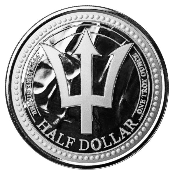 Trident Barbados Dreizack, 1 oz Silbermünze, 2024*