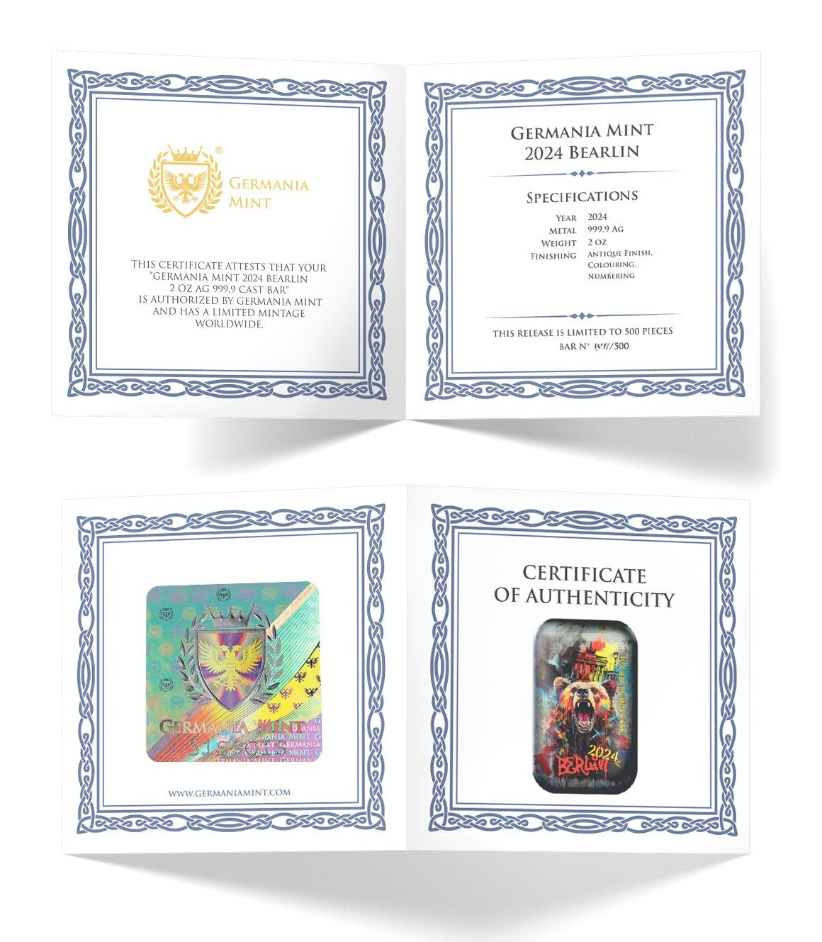 Germania Mint Bearlin WMF 2024 Edition 2oz Silberbarren ***