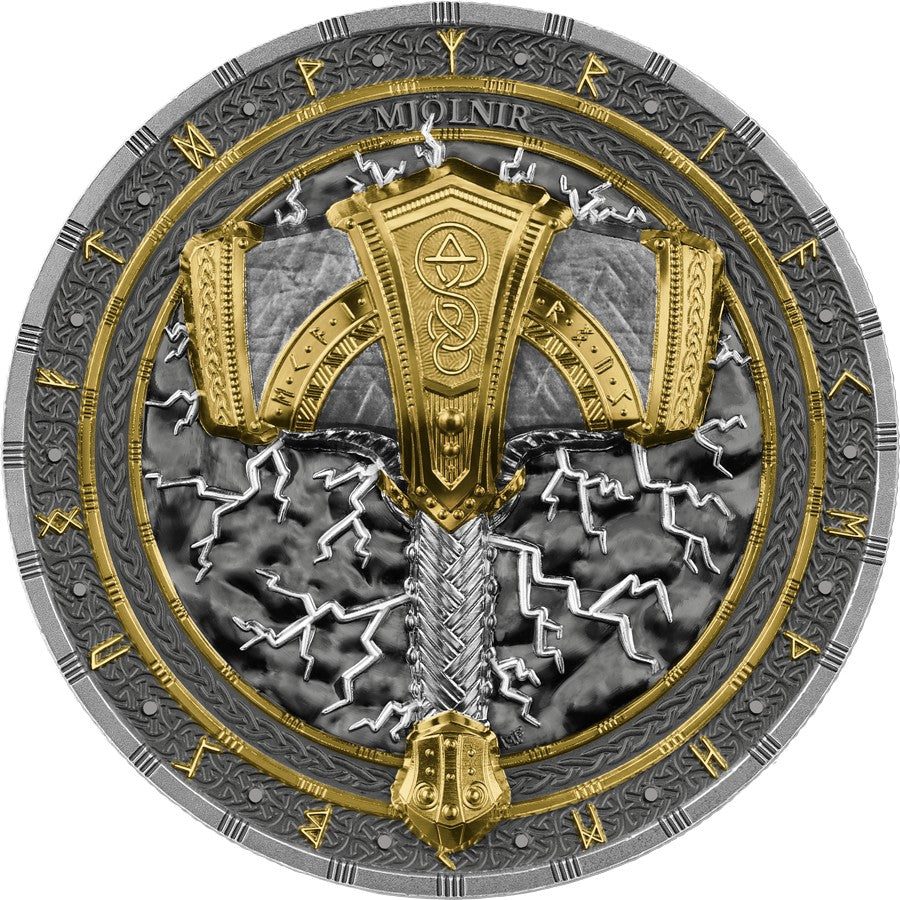 Germania Mint - Artefacts - 2# Mjölnir - 2 oz Silbermünze UHR***
