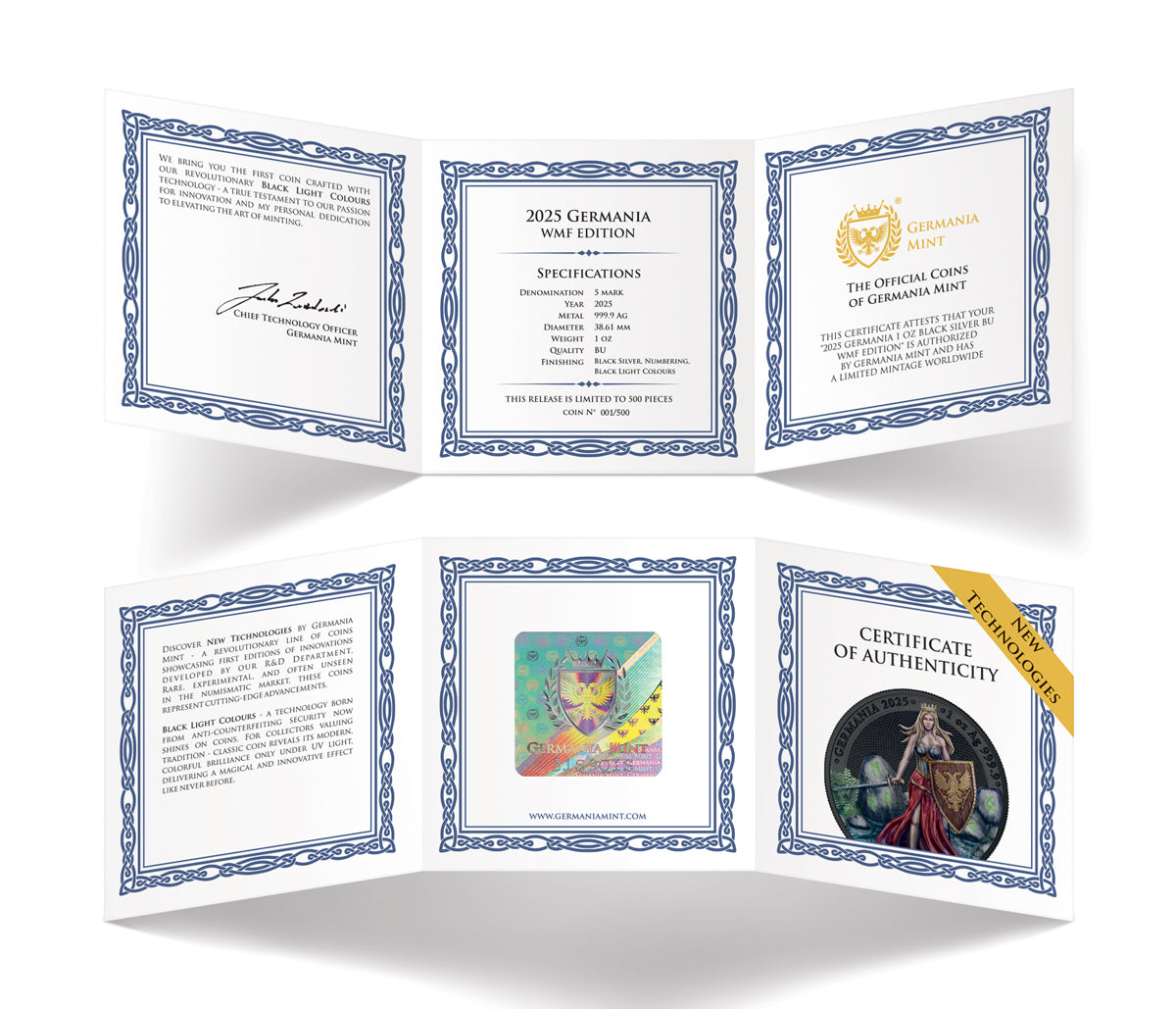 Germania 2025 Black Silver BU WMF Edition 1 oz Silbermünze