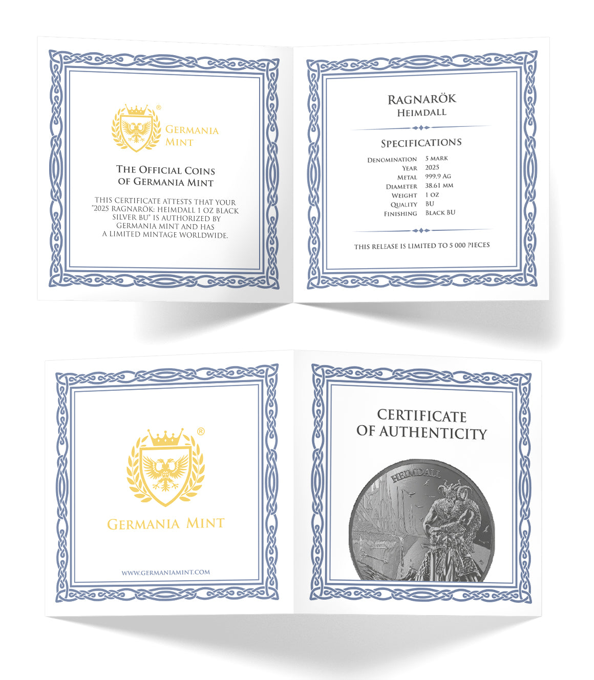 Silbermünze Ragnarök Heimdall 1 oz Black 2025 BU Germania Mint