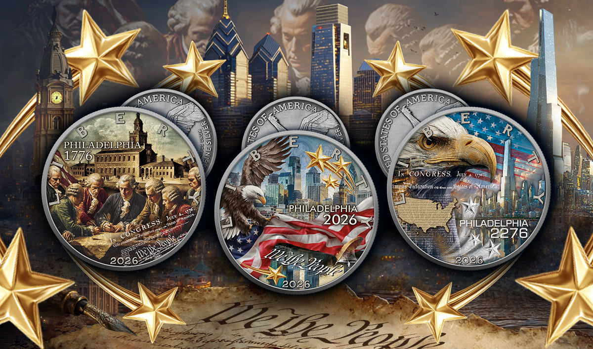American Eagle 2026 - Independence Future - 1 oz Silbermünze Farbe AF