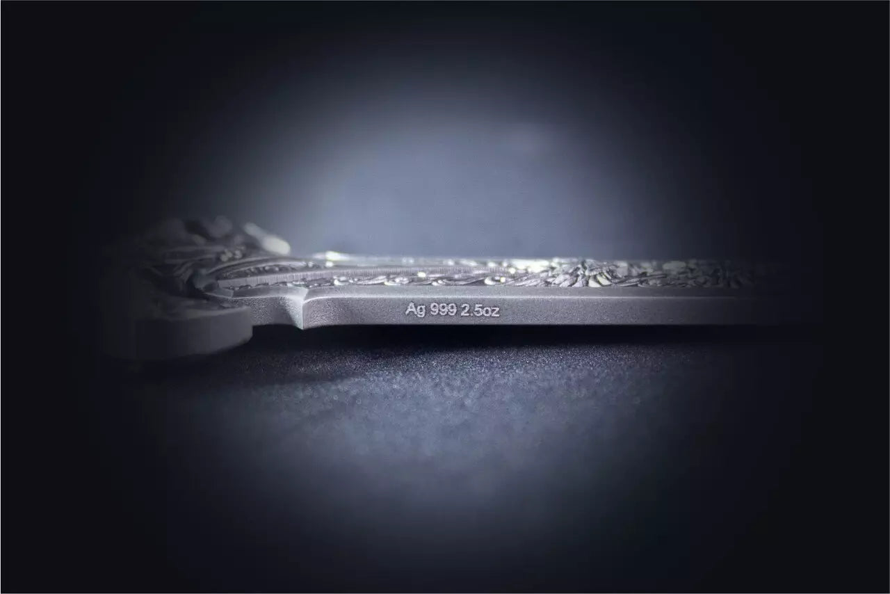 Schwert von Chiwoo Cheonwang 2,5 oz Silber 2025 High Relief - Antik Finish***