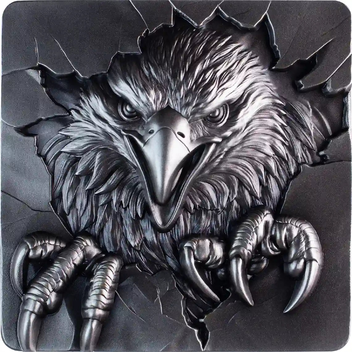 Furious Beasts - The Eagle - 2 oz Silber- Stacker - Antik
