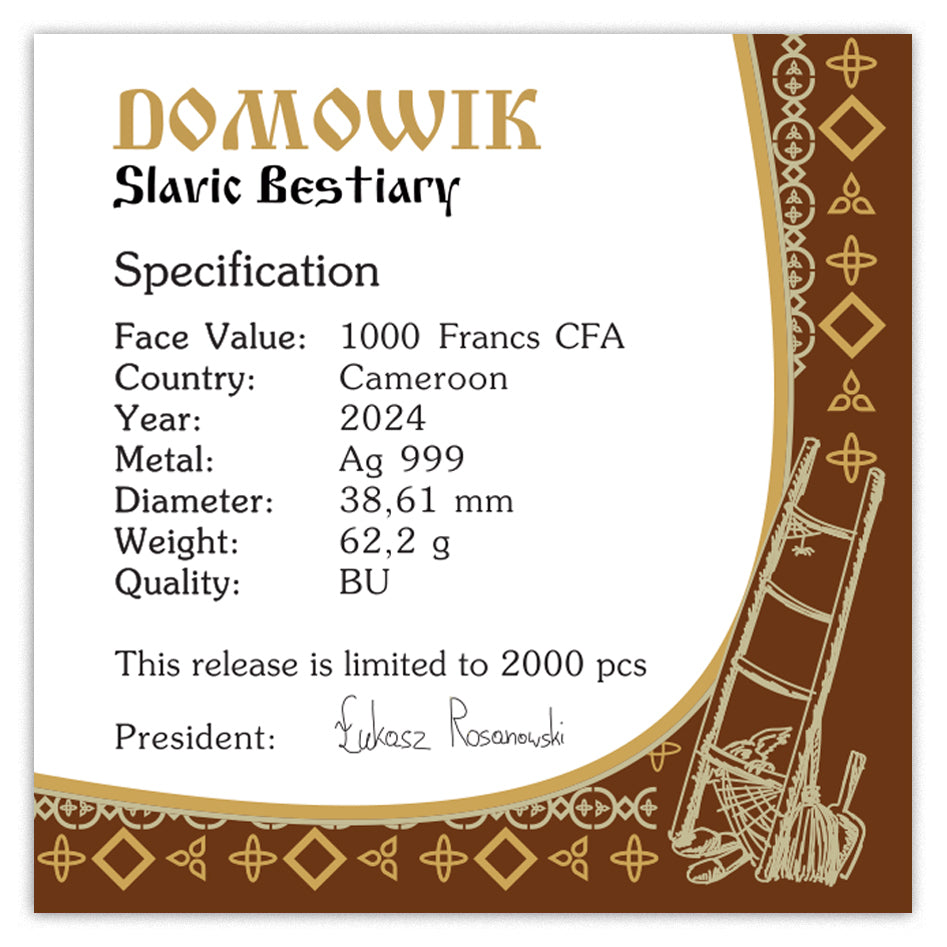 Slavik Bestiary - Domowik #2. - 2 oz Silbermünze 2024 BU*