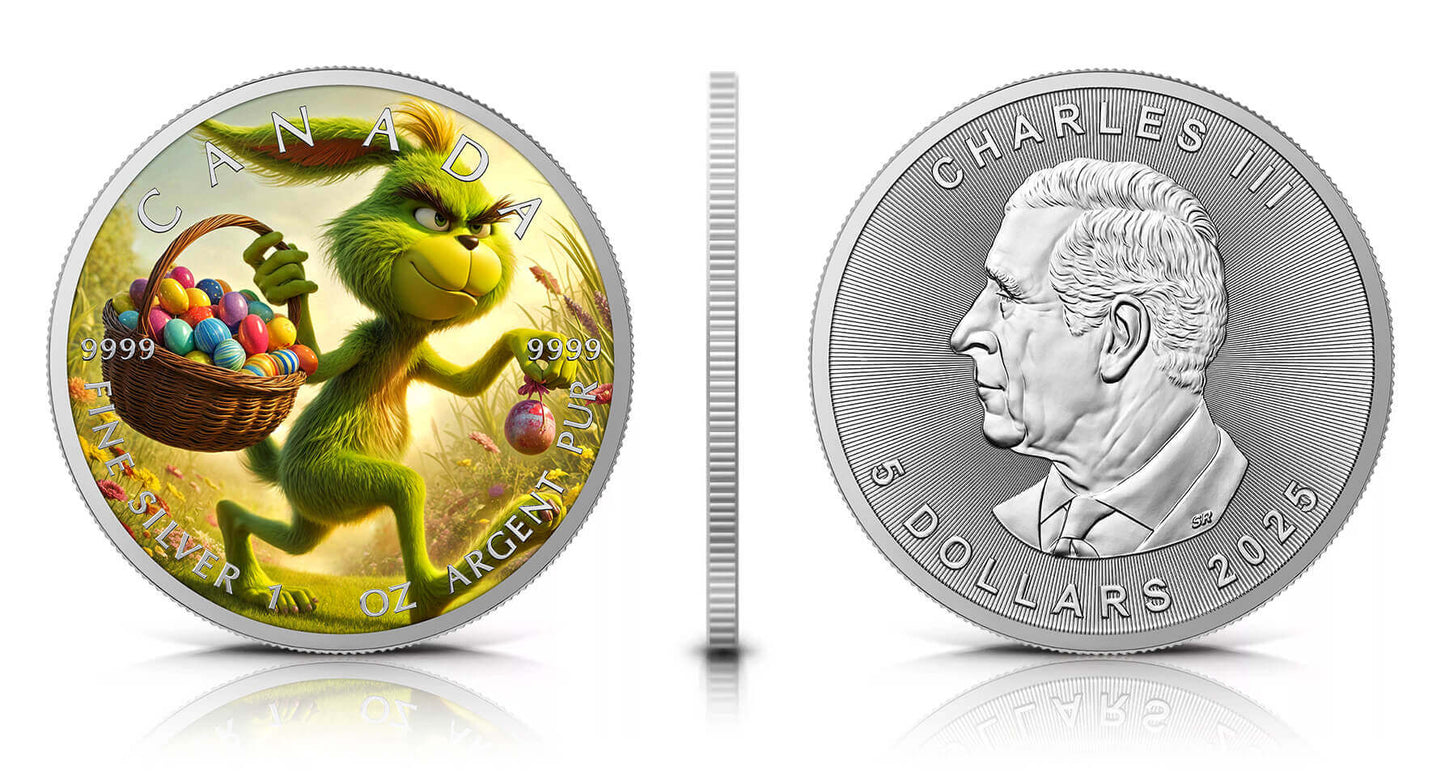 Maple Leaf 2025 - Frohe Ostern - (3) Mittwoch - 1 oz Silbermünze Farbe***
