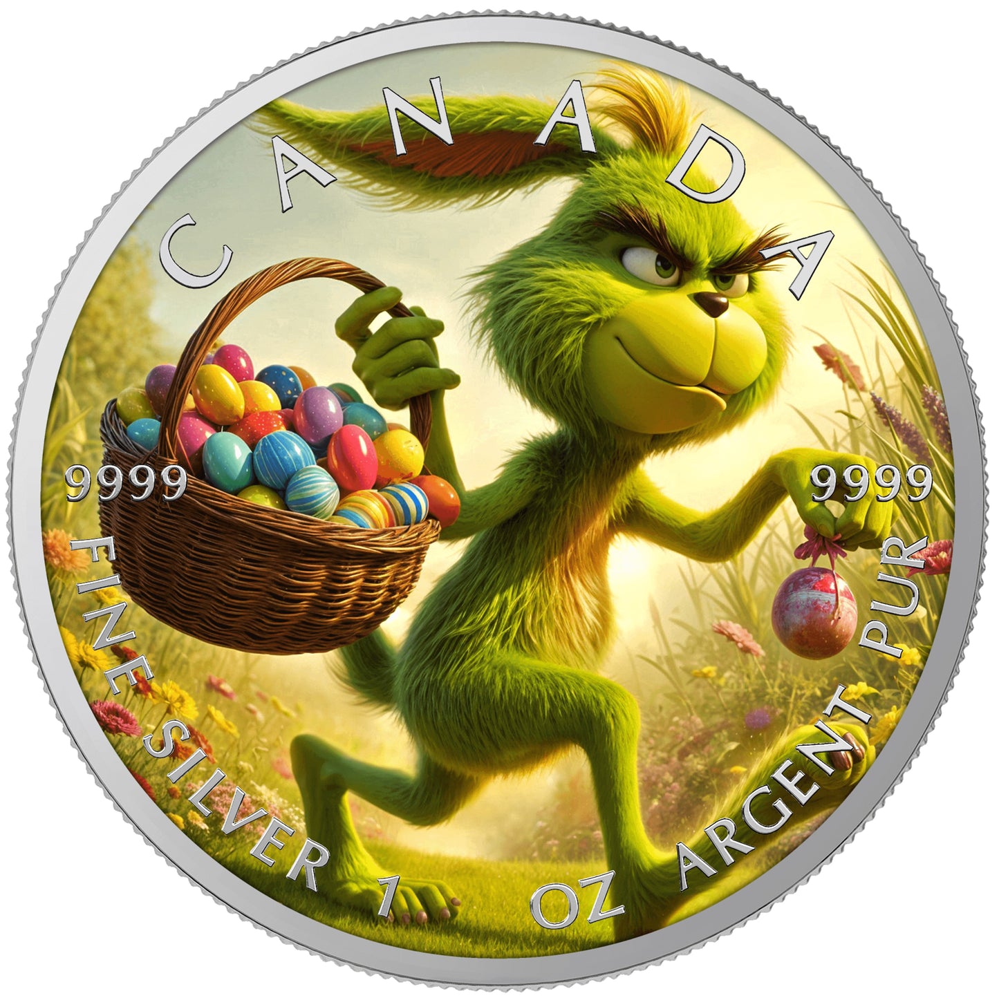 Maple Leaf 2025 - Frohe Ostern - (3) Mittwoch - 1 oz Silbermünze Farbe***