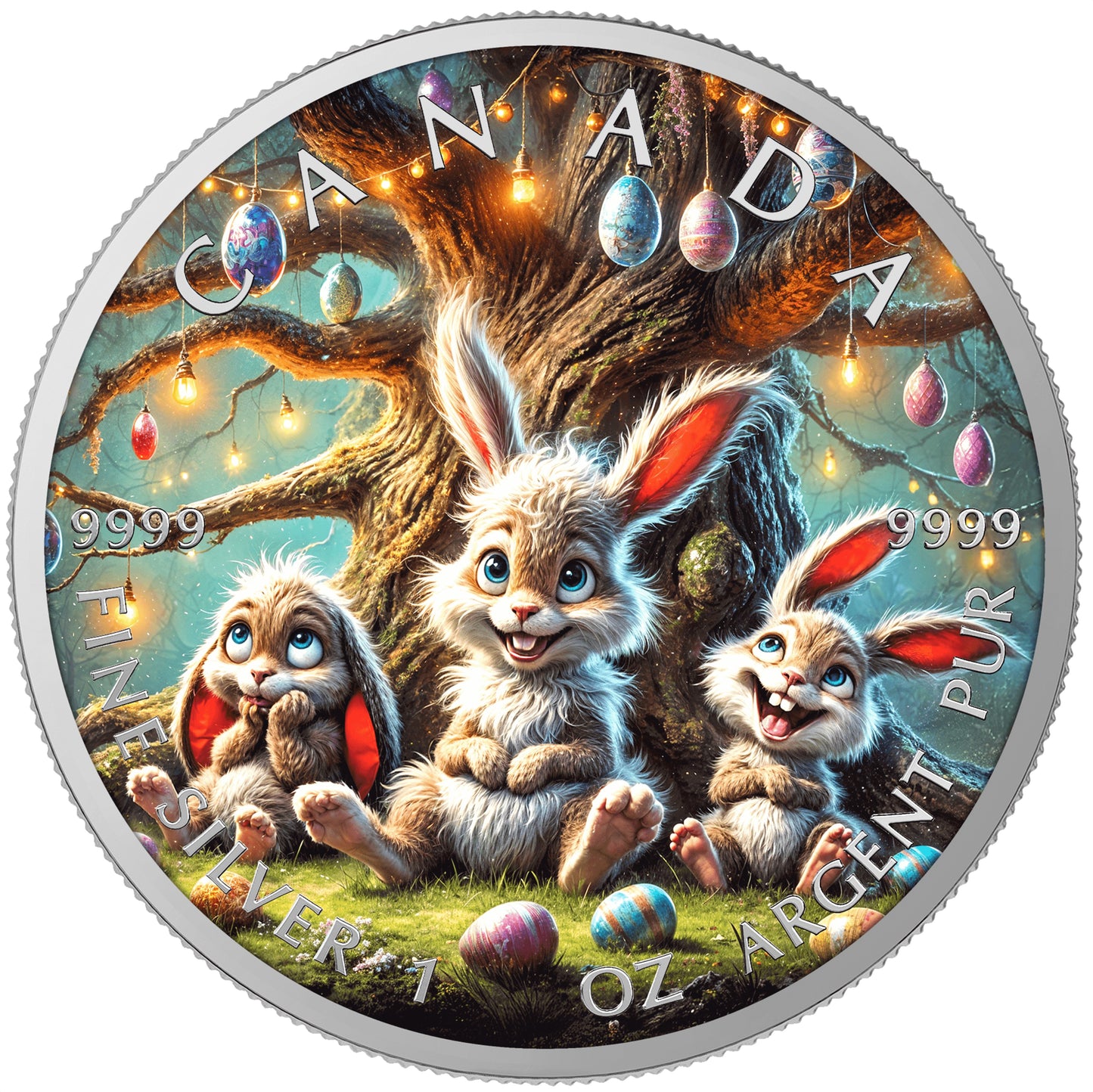 Maple Leaf 2025 - Frohe Ostern - (5) Freitag - 1 oz Silbermünze Farbe***