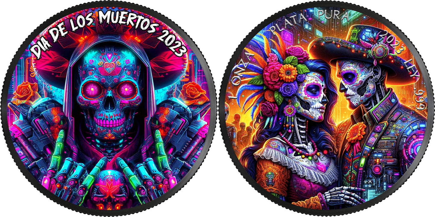 Dia de los Muertos Cyberpunk 2023 1 oz Silbermünze