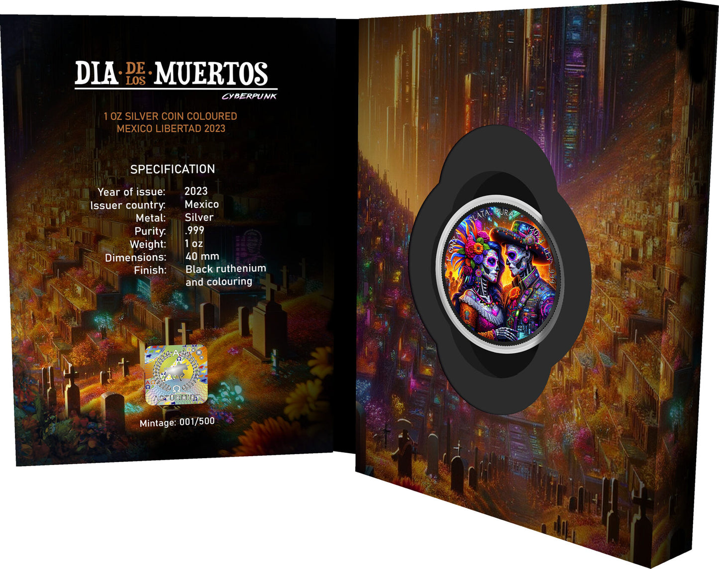 Dia de los Muertos Cyberpunk 2023 1 oz Silbermünze***