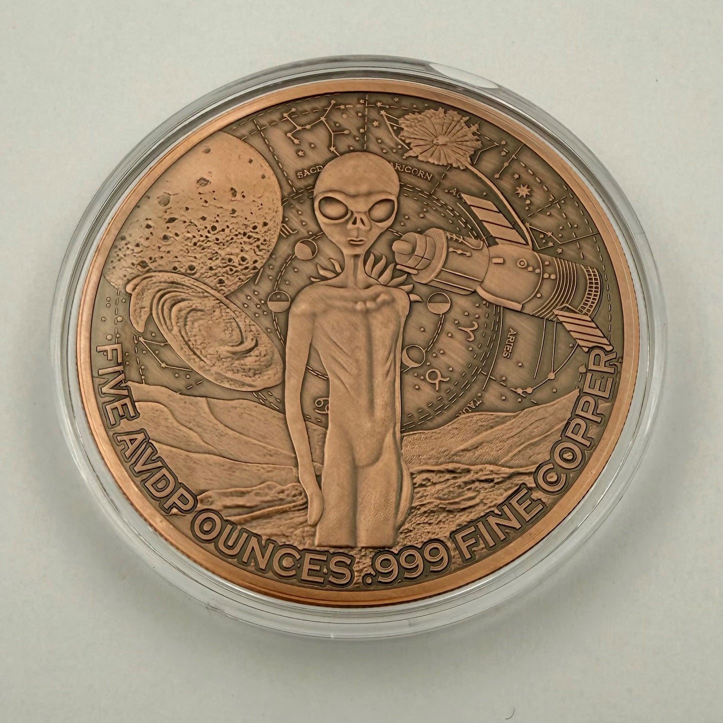 Alien 5 oz Kupfermedaille Reverse Proof Glow in the Dark