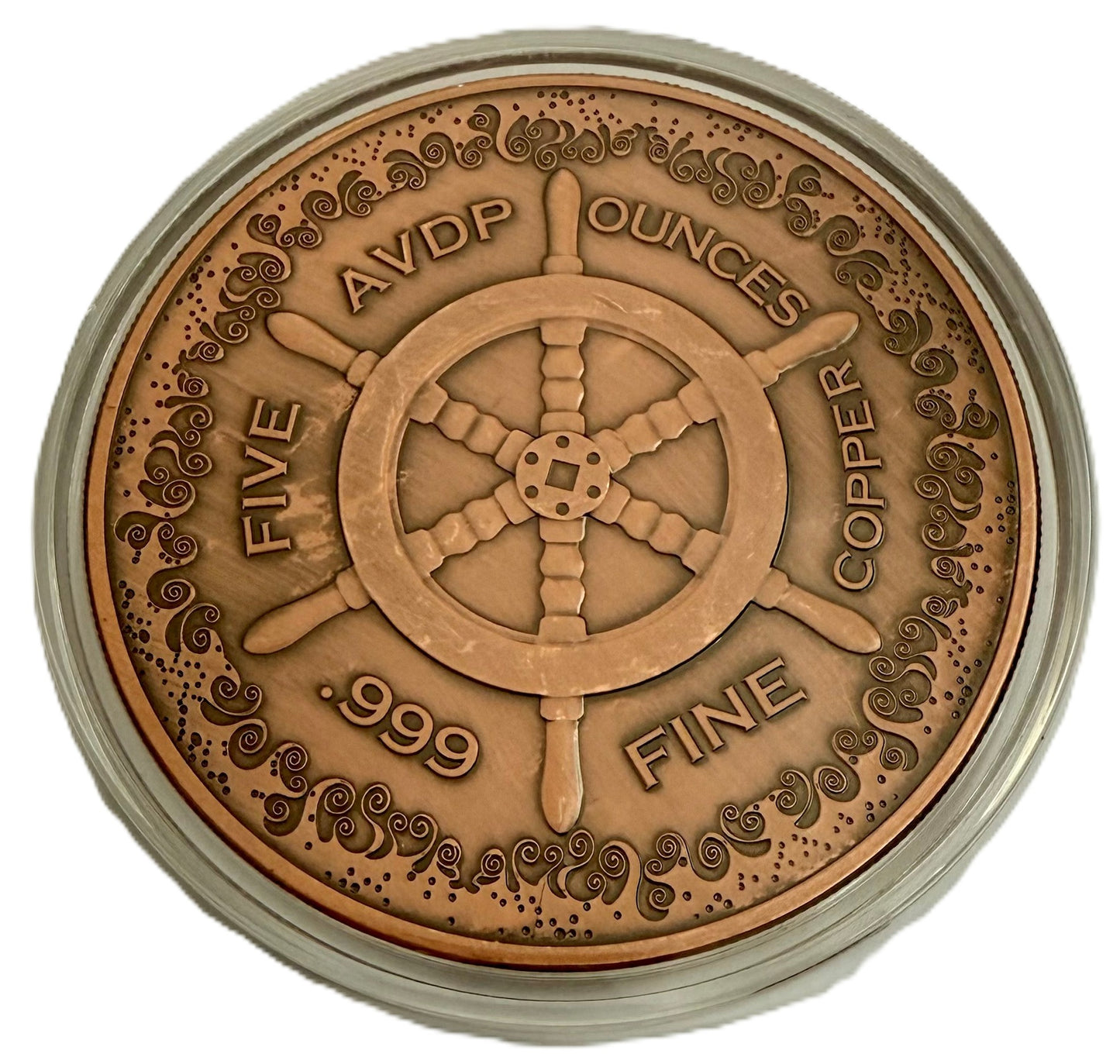 The Kraken 5 oz Kupfermedaille Reverse Proof Glow in the Dark