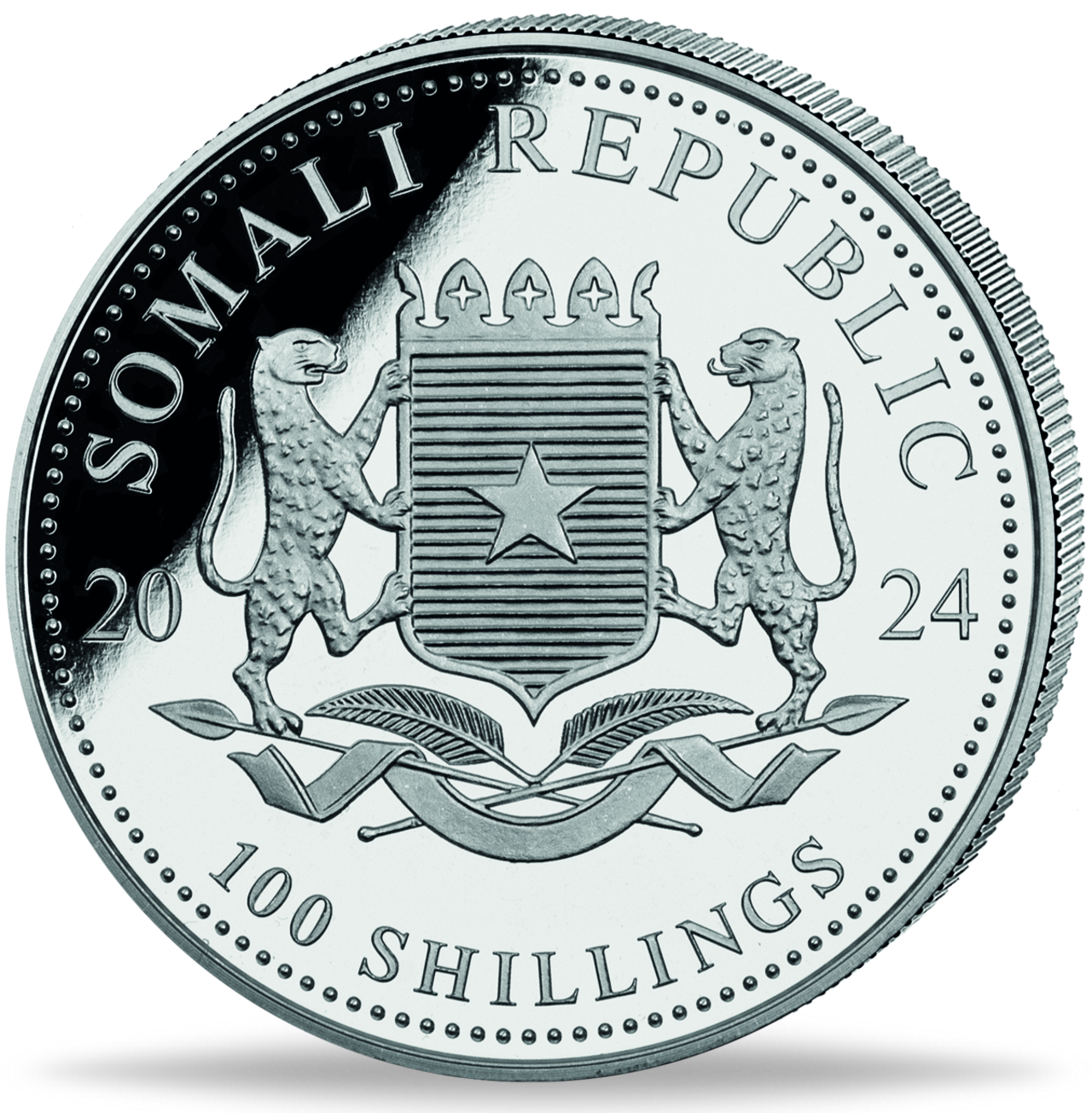 Somalia Leopard, 1 oz Silbermünze, 2024 color Farbe*