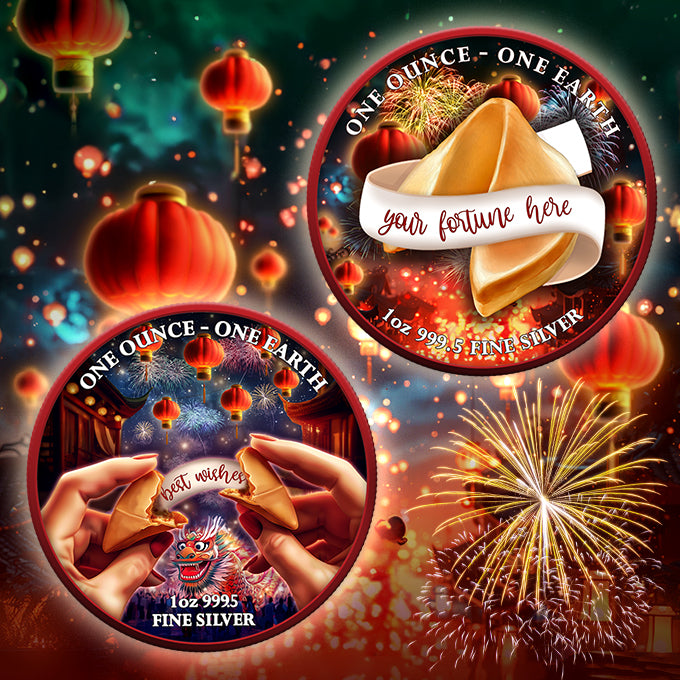 Fiji One Earth - Happy New Year - 1 oz Silbermünze 2022 Color