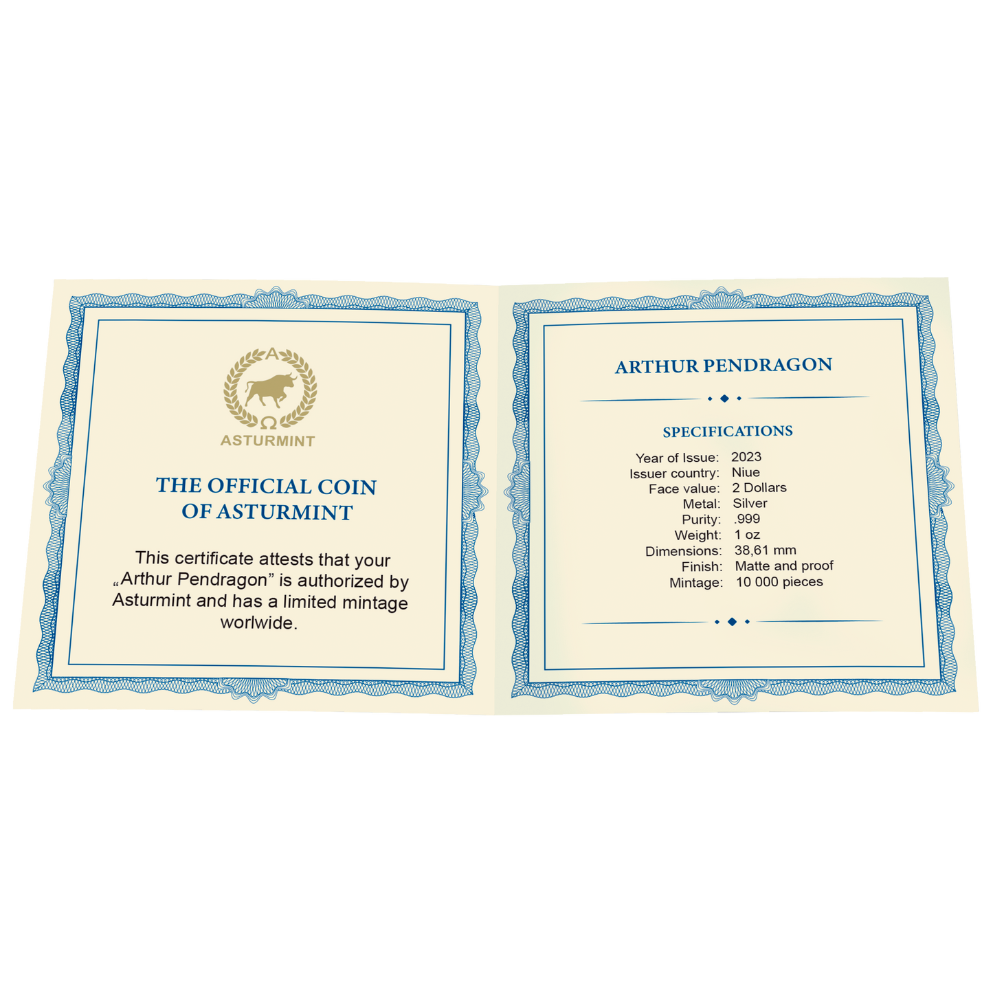 Camelot Arthur Pendragon 1 oz 2023 Niue BU