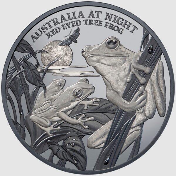 Rotaugenlaubfrosch, Australien bei Nacht, 2024 1oz Silbermünze*