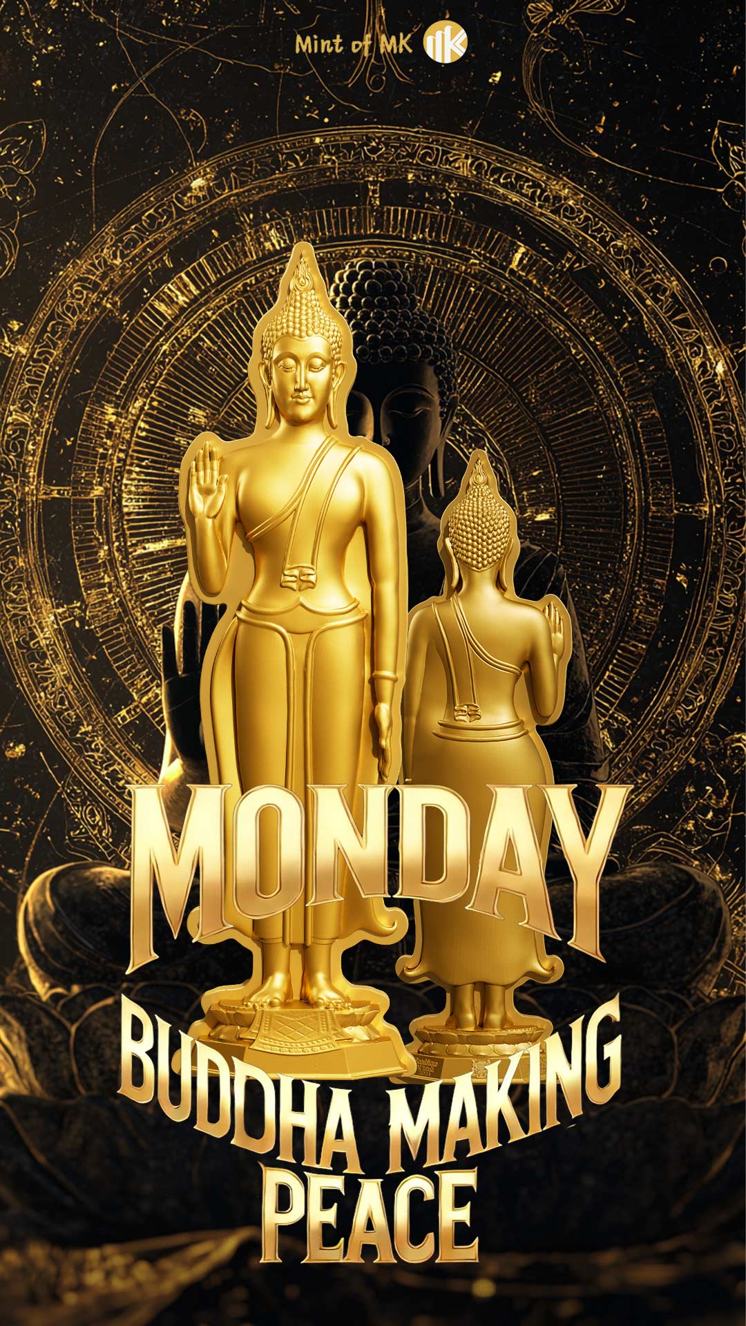7 Days Buddha - Monday - 1 oz Silbermünze - Gilded Shaped High Relief***