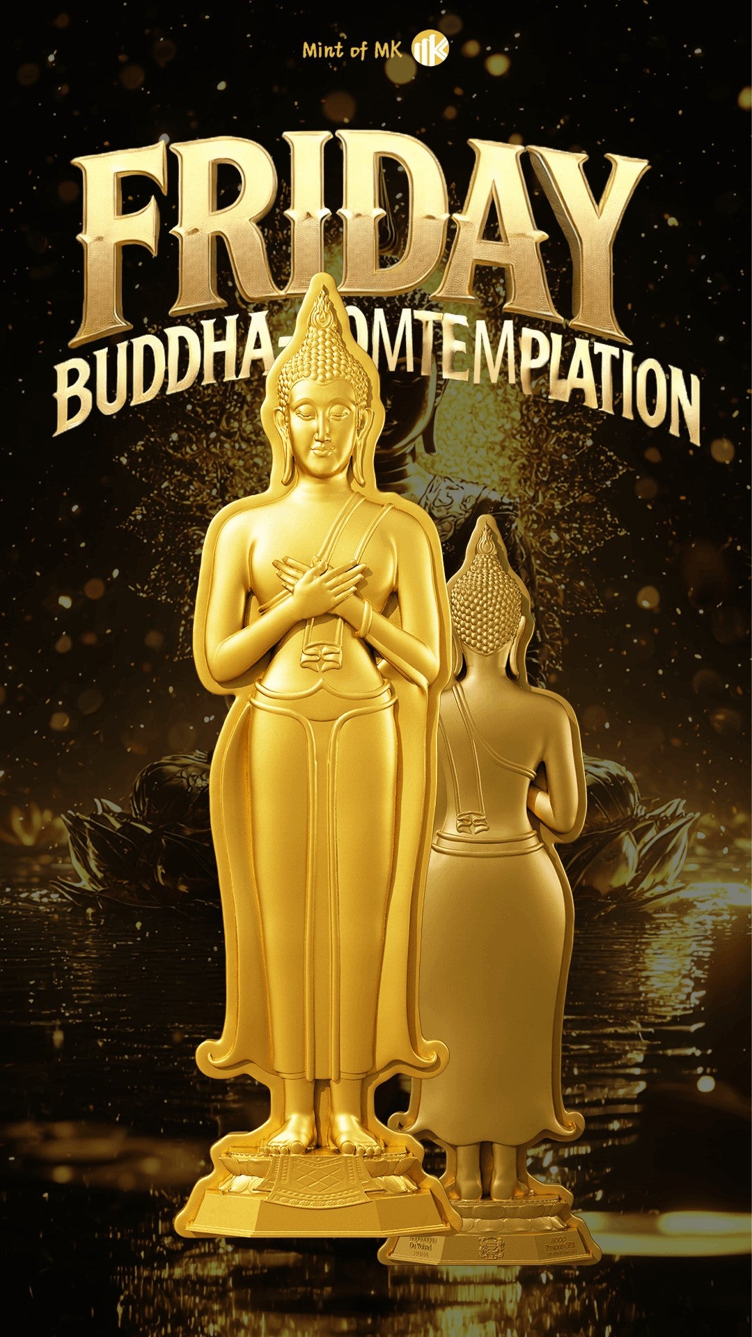 7 Days Buddha - Friday - 1 oz Silbermünze - Gilded Shaped High Relief***