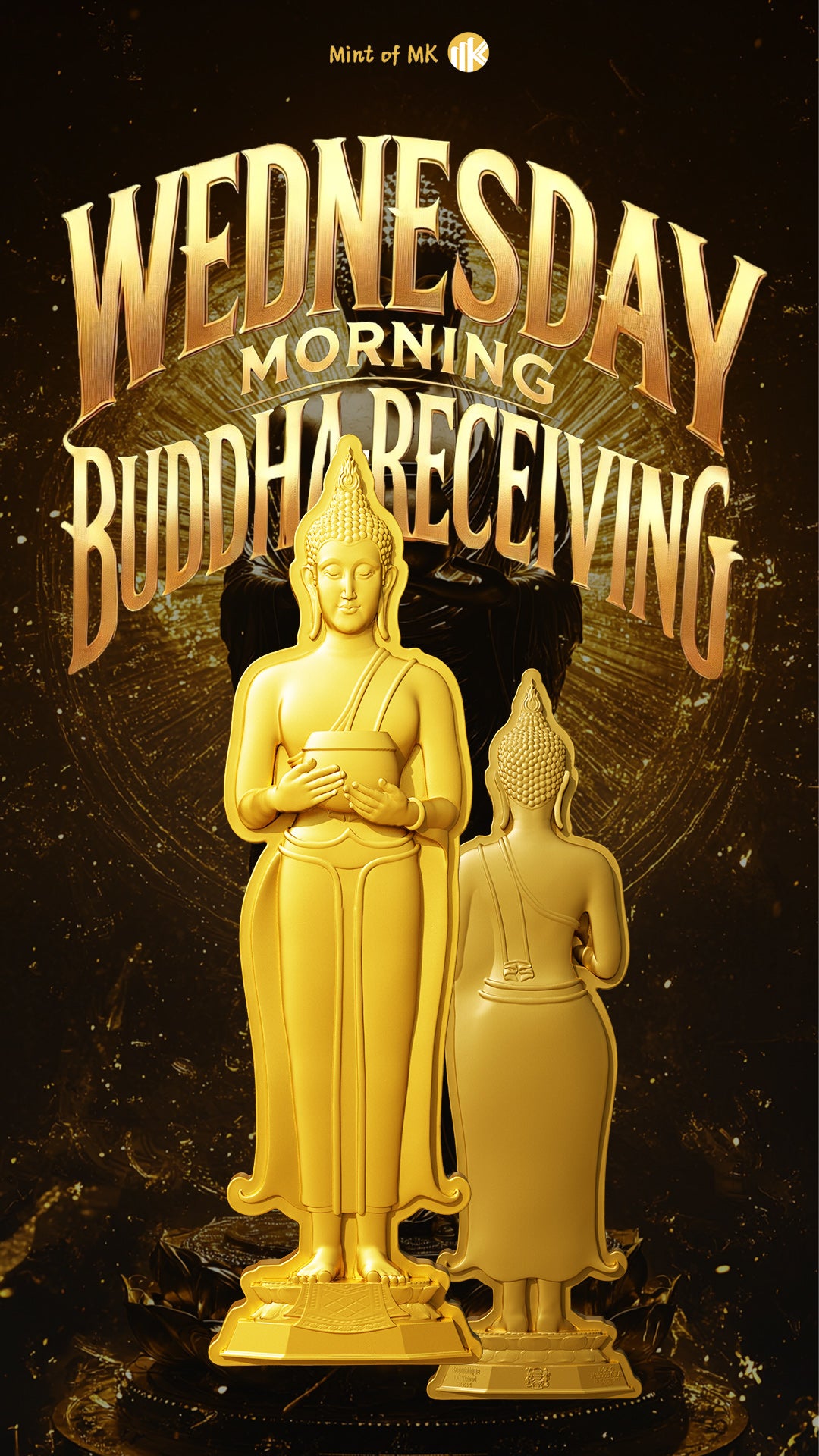 7 Days Buddha - Wednesday Morning - 1 oz Silbermünze - Gilded Shaped High Relief***